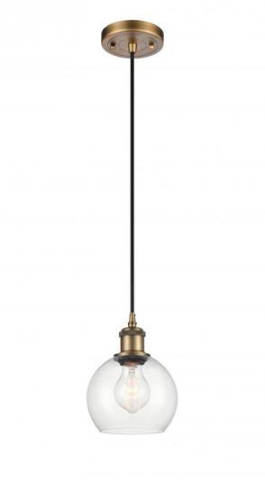 Athens - 1 Light - 6 inch - Brushed Brass - Cord hung - Mini Pendant (3442|516-1P-BB-G122-6)