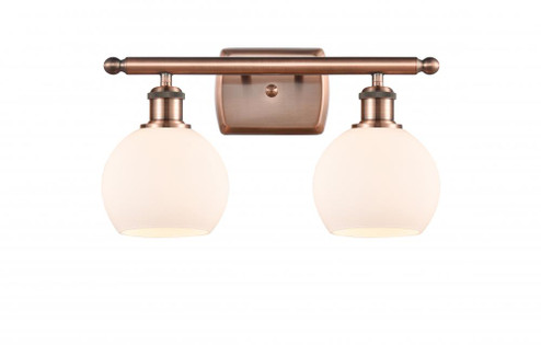 Athens - 2 Light - 16 inch - Antique Copper - Bath Vanity Light (3442|516-2W-AC-G121-6-LED)