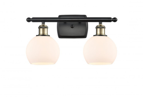 Athens - 2 Light - 16 inch - Black Antique Brass - Bath Vanity Light (3442|516-2W-BAB-G121-6-LED)