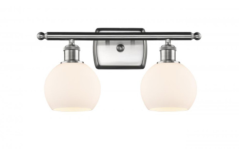 Athens - 2 Light - 16 inch - Brushed Satin Nickel - Bath Vanity Light (3442|516-2W-SN-G121-6-LED)