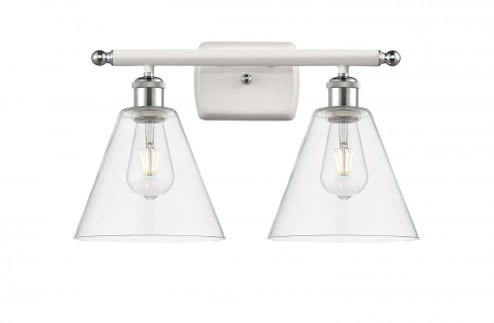 Berkshire - 2 Light - 18 inch - White Polished Chrome - Bath Vanity Light (3442|516-2W-WPC-GBC-82)