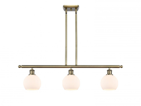 Athens - 3 Light - 36 inch - Antique Brass - Cord hung - Island Light (3442|516-3I-AB-G121-6-LED)