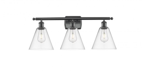 Berkshire - 3 Light - 28 inch - Matte Black - Bath Vanity Light (3442|516-3W-BK-GBC-82)