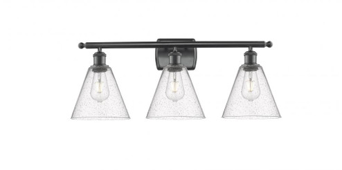 Berkshire - 3 Light - 28 inch - Matte Black - Bath Vanity Light (3442|516-3W-BK-GBC-84)
