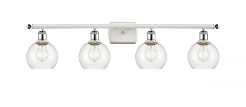 Athens - 4 Light - 36 inch - White Polished Chrome - Bath Vanity Light (3442|516-4W-WPC-G122-6-LED)