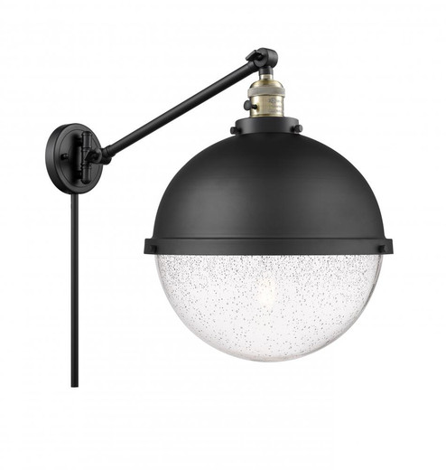 Hampden - 1 Light - 13 inch - Black Antique Brass -Adjustable Swing Arm (3442|237-BAB-HFS-124-BK)