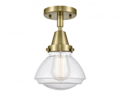 Olean - 1 Light - 7 inch - Antique Brass - Semi-Flush Mount (3442|447-1C-AB-G324)
