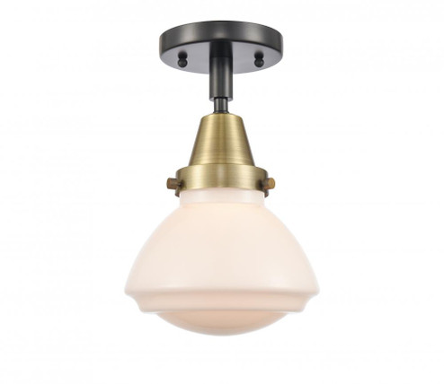 Olean - 1 Light - 7 inch - Black Antique Brass - Semi-Flush Mount (3442|447-1C-BAB-G321-LED)