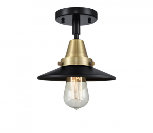 Railroad - 1 Light - 8 inch - Black Antique Brass - Semi-Flush Mount (3442|447-1C-BAB-M6-LED)