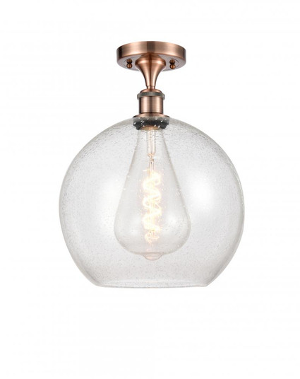 Athens - 1 Light - 12 inch - Antique Copper - Semi-Flush Mount (3442|516-1C-AC-G124-12-LED)
