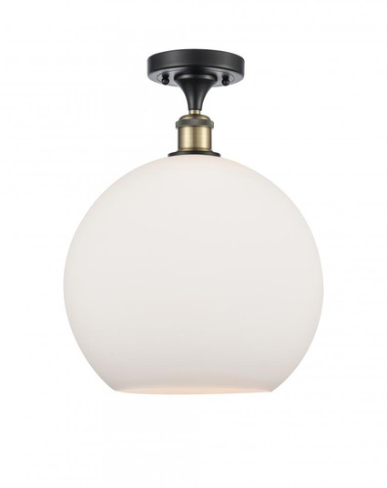 Athens - 1 Light - 12 inch - Black Antique Brass - Semi-Flush Mount (3442|516-1C-BAB-G121-12-LED)