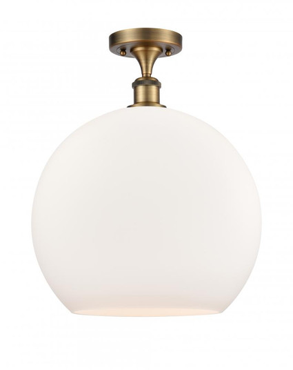 Athens - 1 Light - 14 inch - Brushed Brass - Semi-Flush Mount (3442|516-1C-BB-G121-14-LED)