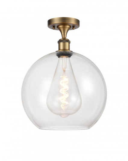 Athens - 1 Light - 12 inch - Brushed Brass - Semi-Flush Mount (3442|516-1C-BB-G122-12)
