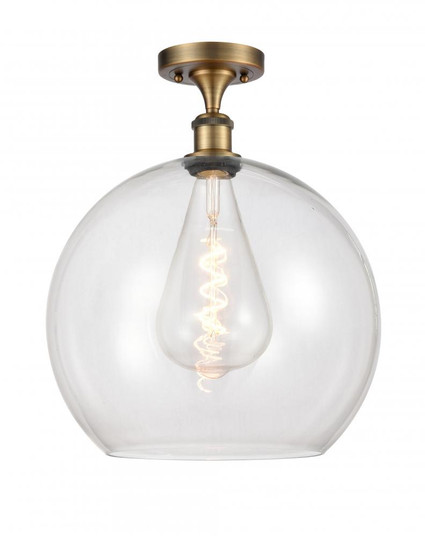 Athens - 1 Light - 14 inch - Brushed Brass - Semi-Flush Mount (3442|516-1C-BB-G122-14)