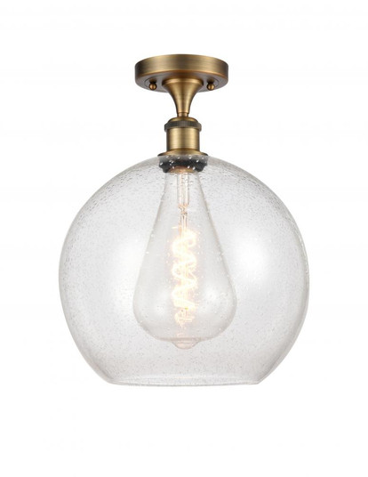 Athens - 1 Light - 12 inch - Brushed Brass - Semi-Flush Mount (3442|516-1C-BB-G124-12)