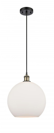 Athens - 1 Light - 12 inch - Black Antique Brass - Cord hung - Mini Pendant (3442|516-1P-BAB-G121-12)