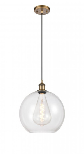 Athens - 1 Light - 12 inch - Brushed Brass - Cord hung - Mini Pendant (3442|516-1P-BB-G122-12)