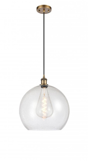 Athens - 1 Light - 14 inch - Brushed Brass - Cord hung - Pendant (3442|516-1P-BB-G124-14)