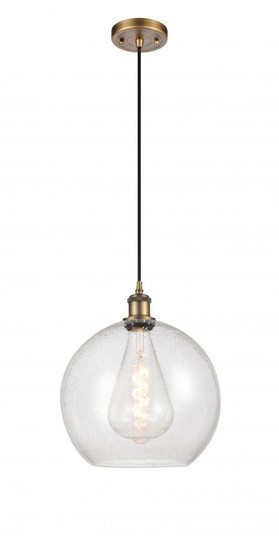 Athens - 1 Light - 12 inch - Brushed Brass - Cord hung - Mini Pendant (3442|516-1P-BB-G124-12-LED)
