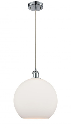 Athens - 1 Light - 12 inch - Polished Chrome - Cord hung - Mini Pendant (3442|516-1P-PC-G121-12-LED)