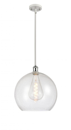 Athens - 1 Light - 14 inch - White Polished Chrome - Pendant (3442|516-1S-WPC-G124-14-LED)