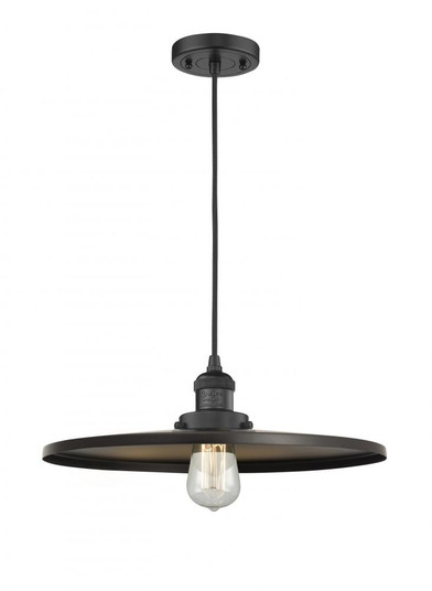 Appalachian - 1 Light - 16 inch - Matte Black - Cord hung - Mini Pendant (3442|201C-BK-MFR-BK-16)