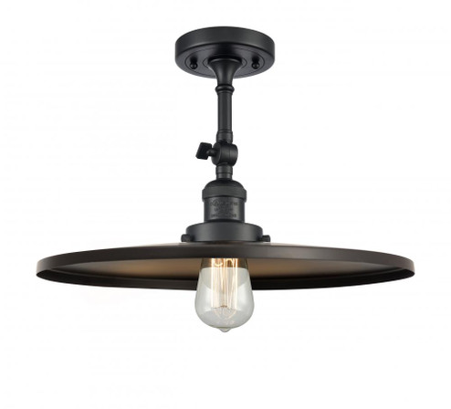 Railroad - 1 Light - 16 inch - Matte Black - Adjustable Semi-Flush Mount (3442|201F-BK-MFR-BK-16-LED)