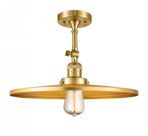 Railroad - 1 Light - 16 inch - Satin Gold - Adjustable Semi-Flush Mount (3442|201F-SG-MFR-SG-16-LED)