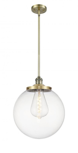 Beacon - 1 Light - 14 inch - Antique Brass - Stem Hung - Pendant (3442|201S-AB-G202-14-LED)