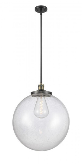 Beacon - 1 Light - 18 inch - Black Antique Brass - Stem Hung - Pendant (3442|201S-BAB-G204-18-LED)