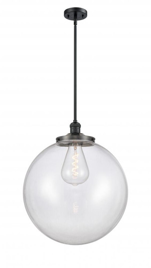Beacon - 1 Light - 18 inch - Matte Black - Stem Hung - Pendant (3442|201S-BK-G202-18-LED)