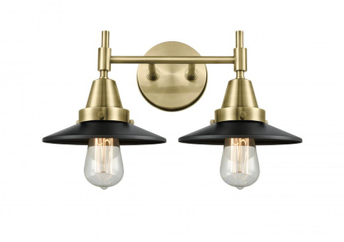Railroad - 2 Light - 17 inch - Antique Brass - Bath Vanity Light (3442|447-2W-AB-M6-BK)