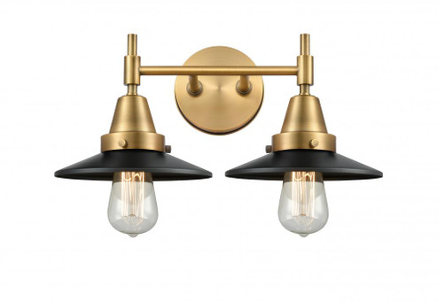 Railroad - 2 Light - 17 inch - Brushed Brass - Bath Vanity Light (3442|447-2W-BB-M6-BK-LED)