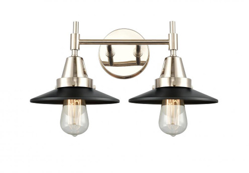 Railroad - 2 Light - 17 inch - Polished Nickel - Bath Vanity Light (3442|447-2W-PN-M6-BK-LED)