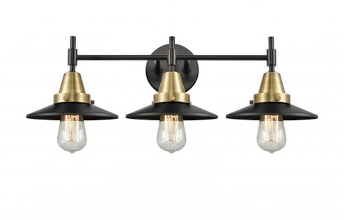 Railroad - 3 Light - 26 inch - Black Antique Brass - Bath Vanity Light (3442|447-3W-BAB-M6-BK)
