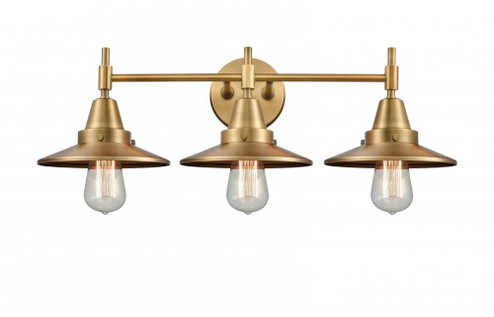 Railroad - 3 Light - 26 inch - Brushed Brass - Bath Vanity Light (3442|447-3W-BB-M4-BB)