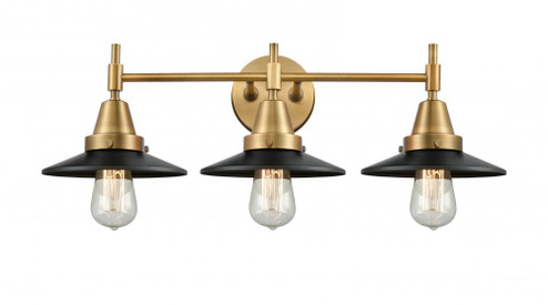 Railroad - 3 Light - 26 inch - Brushed Brass - Bath Vanity Light (3442|447-3W-BB-M6-BK)