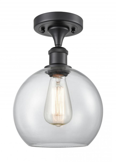 Athens - 1 Light - 8 inch - Matte Black - Semi-Flush Mount (3442|516-1C-BK-G122-8-LED)