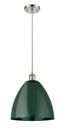Plymouth - 1 Light - 12 inch - Brushed Satin Nickel - Cord hung - Mini Pendant (3442|516-1P-SN-MBD-12-GR-LED)