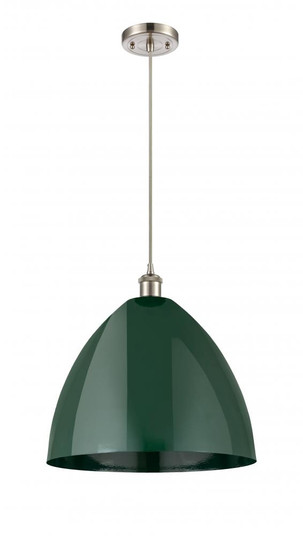 Plymouth - 1 Light - 16 inch - Brushed Satin Nickel - Cord hung - Mini Pendant (3442|516-1P-SN-MBD-16-GR)