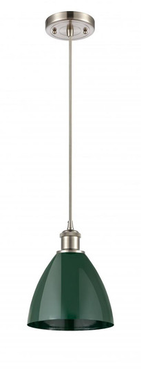 Plymouth - 1 Light - 8 inch - Brushed Satin Nickel - Cord hung - Mini Pendant (3442|516-1P-SN-MBD-75-GR)