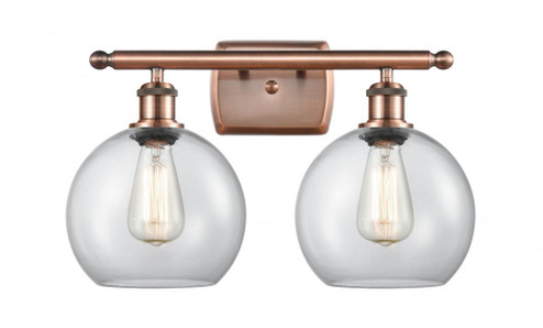 Athens - 2 Light - 18 inch - Antique Copper - Bath Vanity Light (3442|516-2W-AC-G122-8)