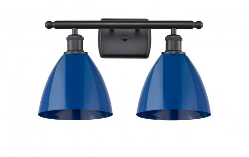 Plymouth - 2 Light - 18 inch - Matte Black - Bath Vanity Light (3442|516-2W-BK-MBD-75-BL)