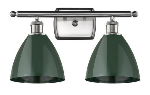 Plymouth - 2 Light - 18 inch - Brushed Satin Nickel - Bath Vanity Light (3442|516-2W-SN-MBD-75-GR)
