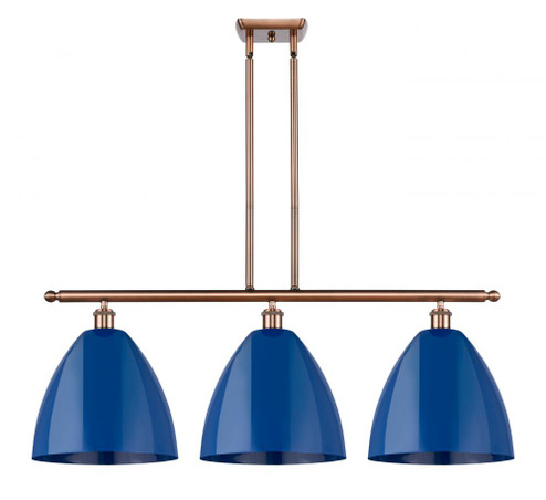 Plymouth - 3 Light - 39 inch - Antique Copper - Stem hung - Island Light (3442|516-3I-AC-MBD-12-BL-LED)