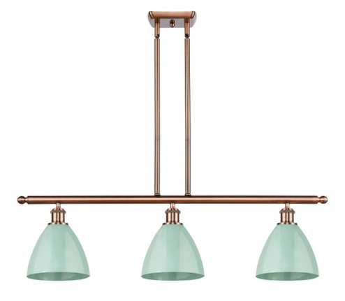 Plymouth - 3 Light - 36 inch - Antique Copper - Cord hung - Island Light (3442|516-3I-AC-MBD-75-SF-LED)