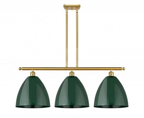 Plymouth - 3 Light - 39 inch - Satin Gold - Stem hung - Island Light (3442|516-3I-SG-MBD-12-GR-LED)