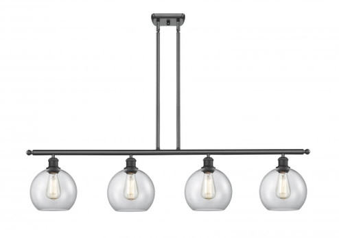 Athens - 4 Light - 48 inch - Matte Black - Cord hung - Island Light (3442|516-4I-BK-G122-8-LED)