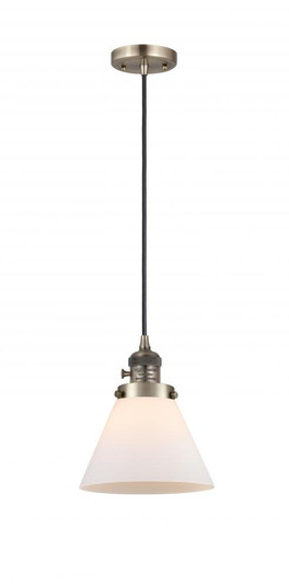 Cone - 1 Light - 8 inch - Antique Brass - Cord hung - Mini Pendant (3442|201CSW-AB-G41)