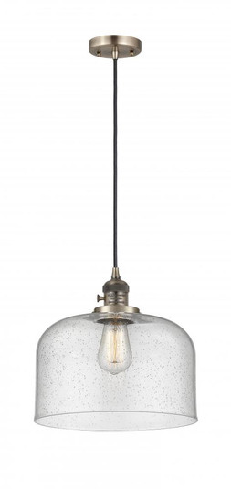 Bell - 1 Light - 12 inch - Antique Brass - Cord hung - Mini Pendant (3442|201CSW-AB-G74-L-LED)